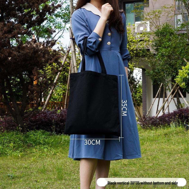 Customizable White Canvas Tote Bag with High-End Feel