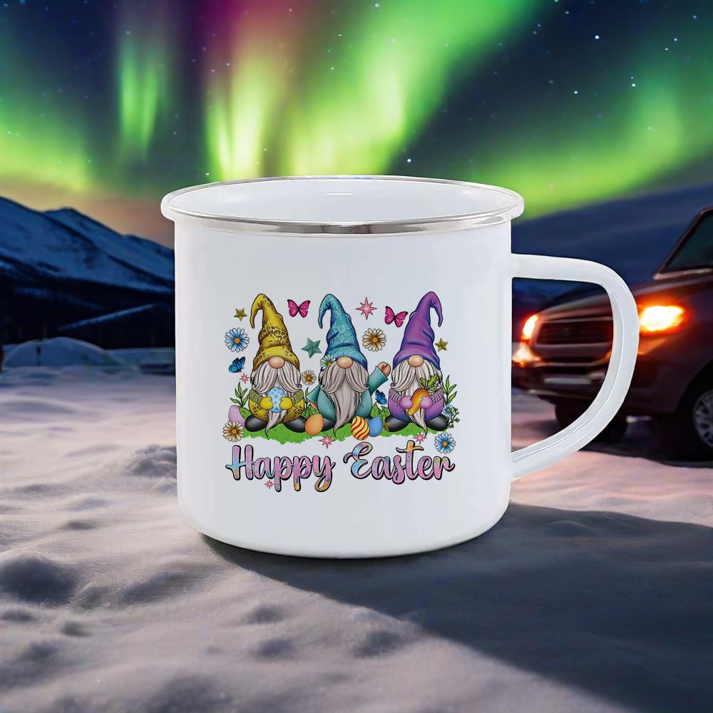 Rainbow Enamel Mug Colorful Beer Cups Breakfast Cup Happy Easter Mug Dwarf Themed Coffee Cup For BBQ Party Original Mugs Funny