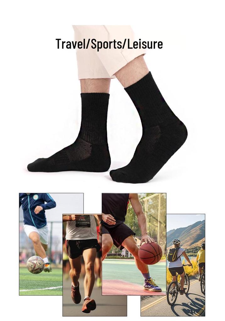 Herren Dicke Baumwoll-Sportsocken - Atmungsaktiv, Schweißabsorbierend, Basketball- und Laufsocken