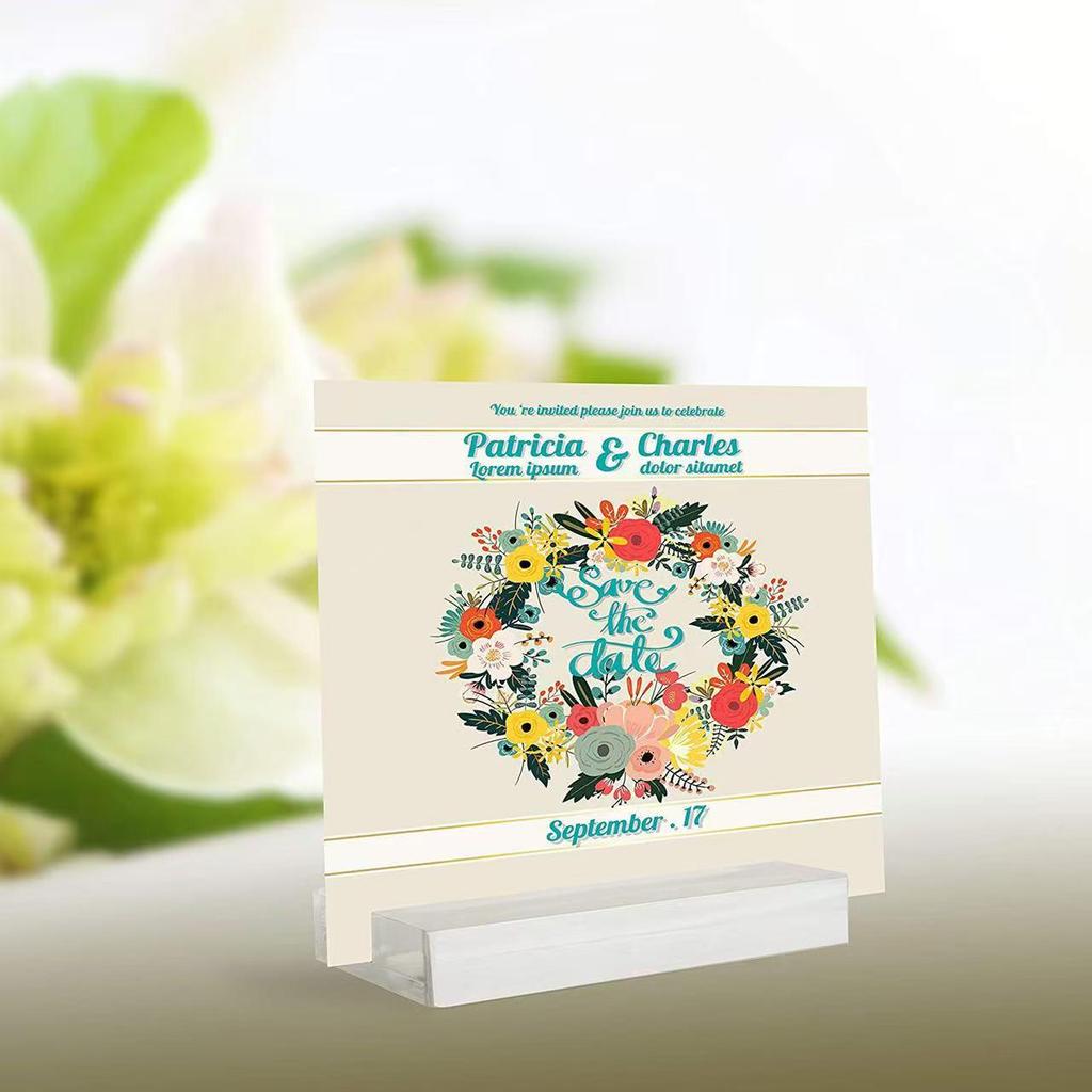 Acrylic Card Slot Base for Wedding, Conference, Menu, Exhibition Signage