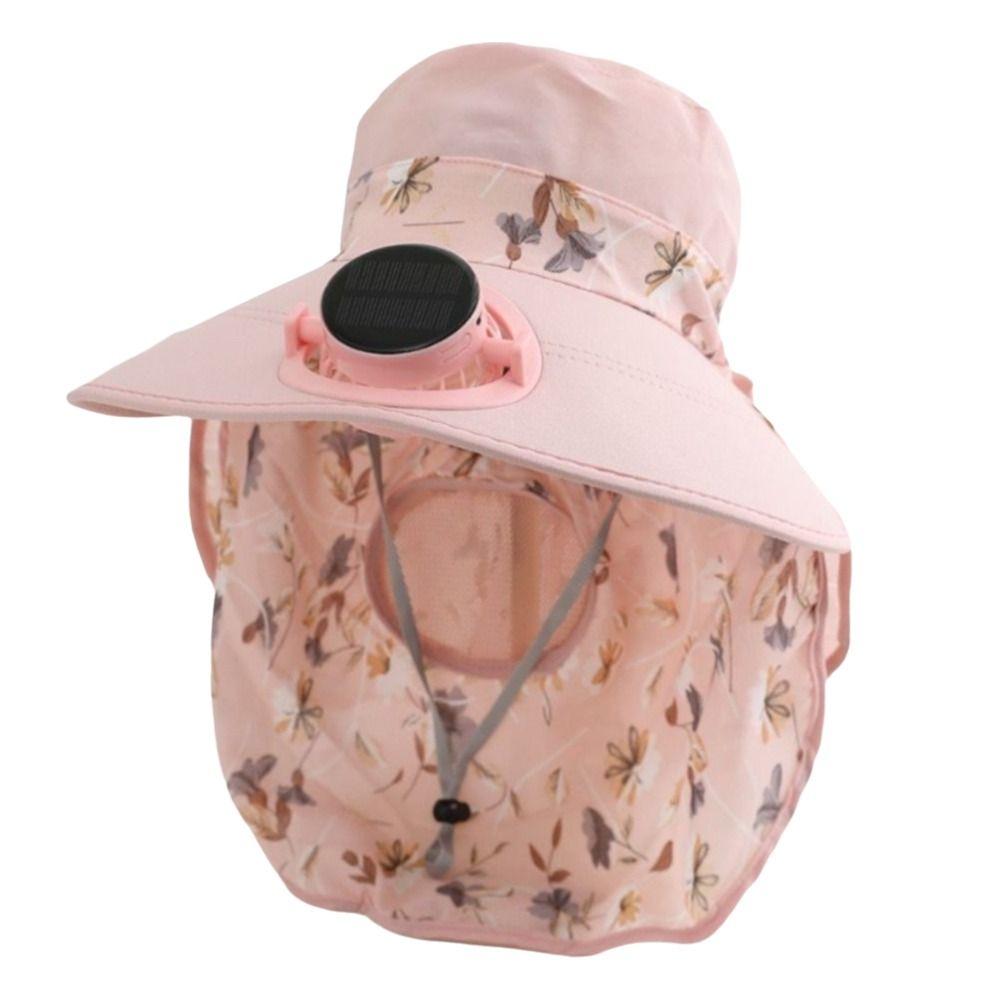 Breathable Solar Fan Cap Anti-UV Cooling Fan Hat Women Sun Hat Sun Cap  Tea Picking