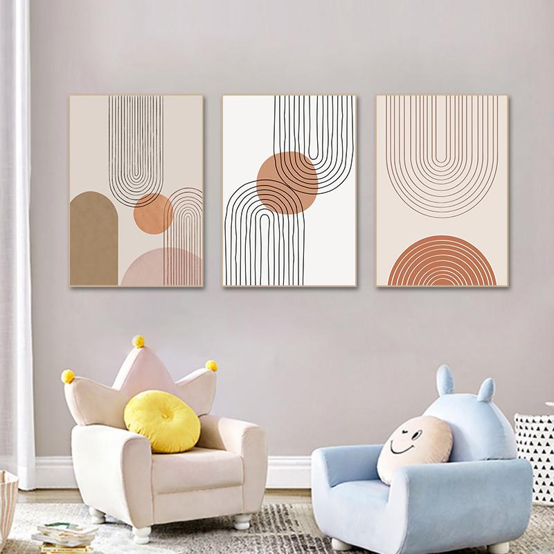 Nordic Lines Canvas Painting Abstract Geometric Wall Art Boho Poster Print Decorative Picture Modern Living Room Home Decor Unframed