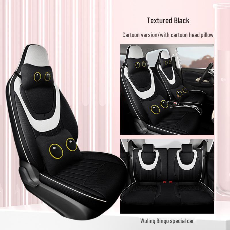 2023 Wuling Bingo Cute Cartoon Car Seat Covers for Women - Winter & All-Season Full Surround Cushion.