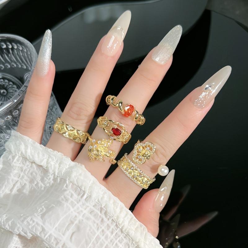 Stylish Vintage Styles Wheat Designs Open Rings for Women Adjustable Sturdy Alloy Gold Color Jewelry Statement Pieces