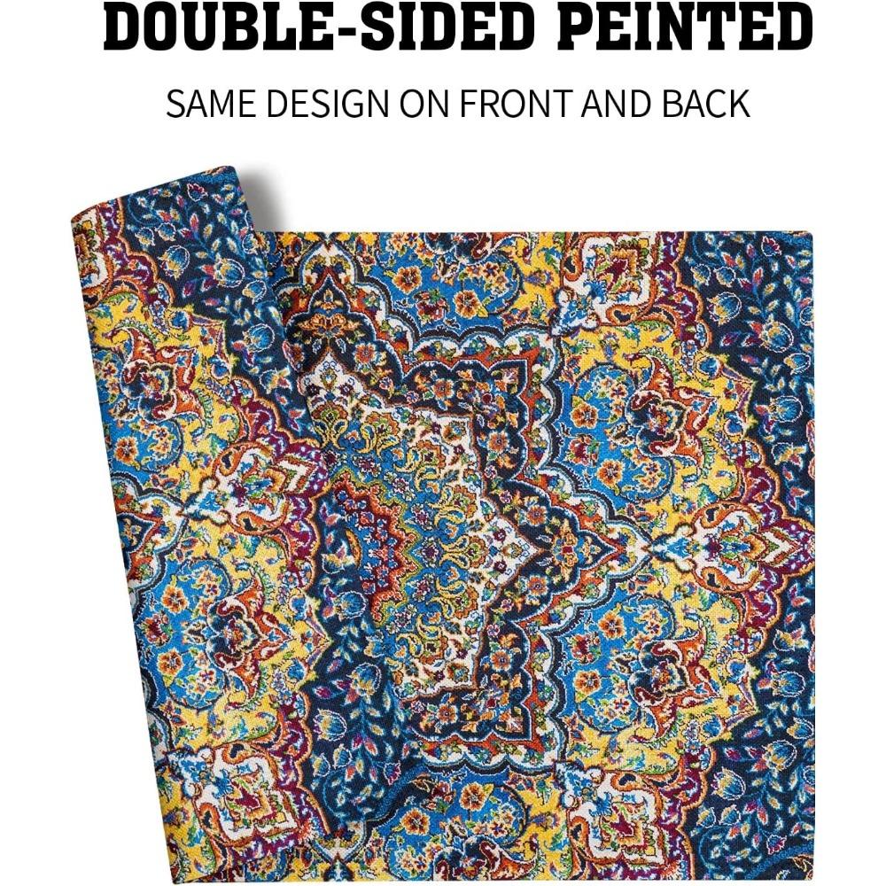 Colorful Mandala Bohemian Placemats Vintage Floral Washable Heat Resistant Boho Place Mats Indian Ethnic Ramadan Dinner Placemat