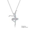 Rhinestone Dancing Ballet Girl Pendant Zinc Alloy Women Choker Necklace Birthday Gift