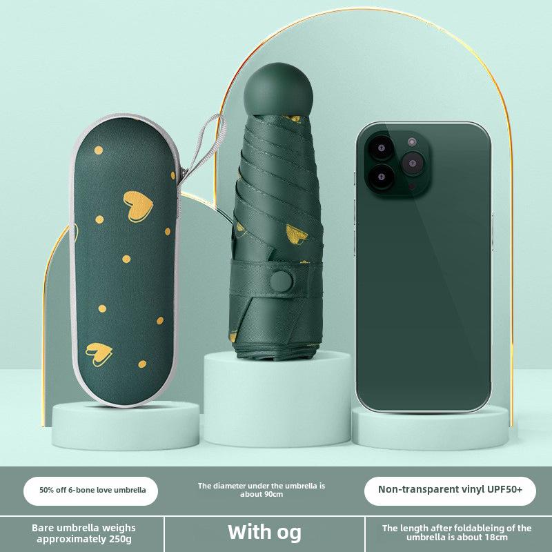 Compact Dual-Use Capsule Umbrella: Portable, Foldable, Lightweight, Sun & Rain Protection