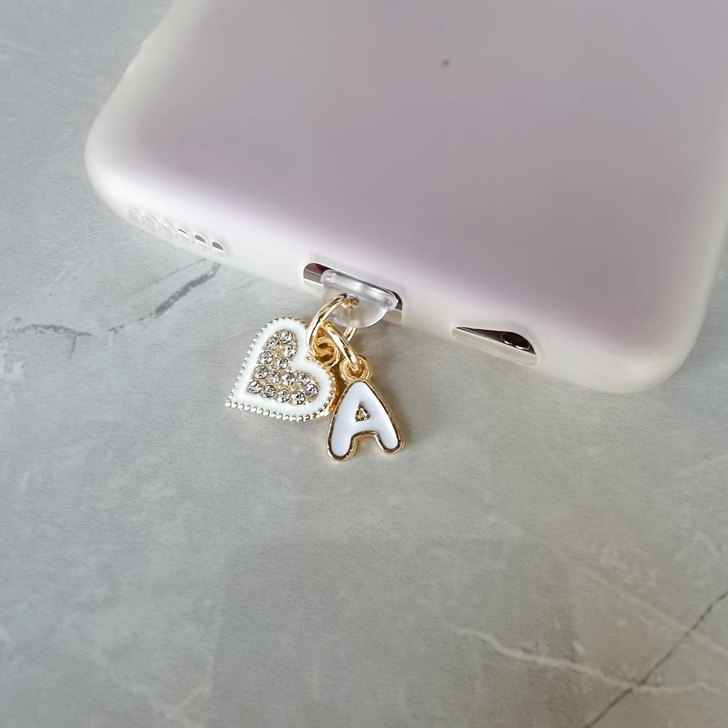 1 Stück Neuer Kreativer Herz- und Buchstaben-Handy-Staubschutzstecker, Geeignet für iPhone- und Typ-C-Anschlusszubehör, Feiertagsparty-Geschenk, Gedenksouvenir