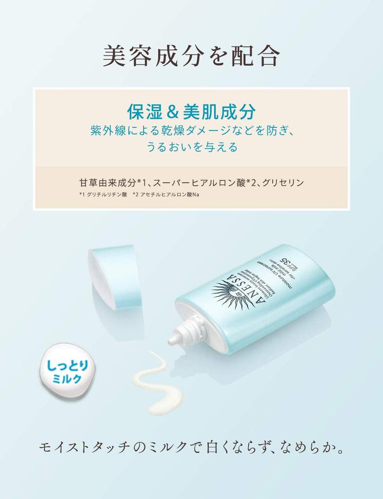 Anessa Moisture UV Mild Milk Sunscreen SPF35 PA+++ 60mL Fragrance-Free