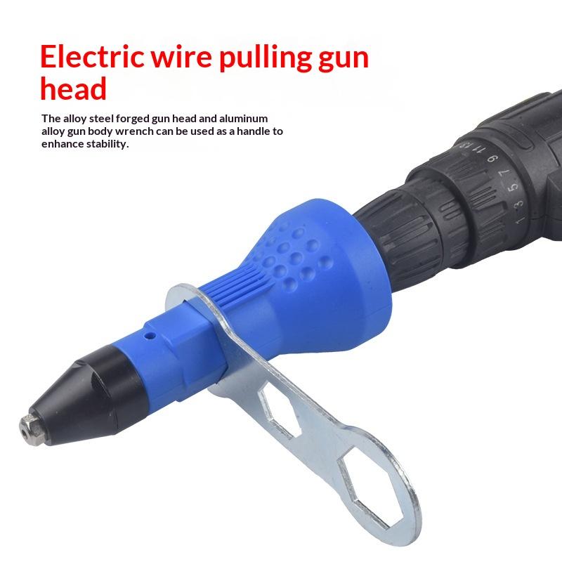 1 Set Multifunction Nail Gun Tool Electric Rivet Adapter Pull Drill Riveter Conversion Adapter Riveting Drill Rivet Adapter