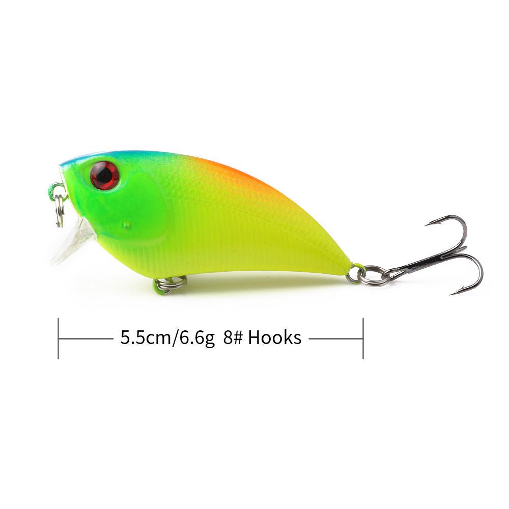 8pcs 5.5CM/6.6G Mini Game VIB Fishing Lure Plastic Wobbler Fishing Tackle