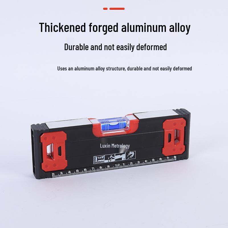 High-Precision Magnetic Mini Spirit Level, Durable Aluminum & Cast Iron, Drop-Resistant, Industrial Grade