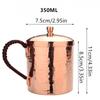 350ML/550ML Moscow Mule Mug Hammered Cups Heavy Pure Copper Rose Gold Handcrafted Pure Solid Copper Mugs