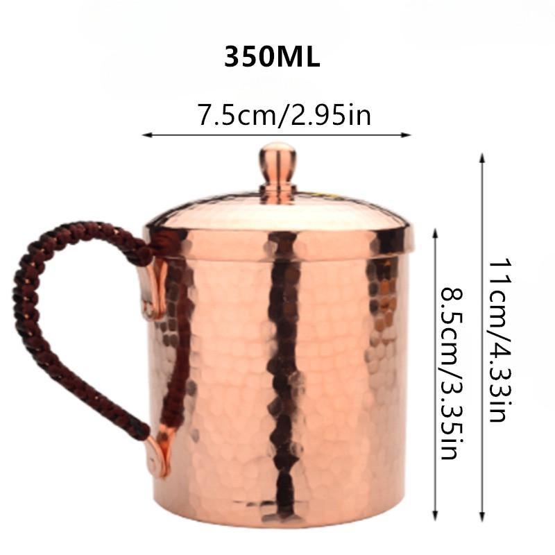 

350 мл/550 мл Кружка для Московского мула Кованые чашки Тяжелые Чистая медь Розовое золото Ручной работы Чистые Цельномедные кружки 350ML