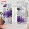 2pcs  2D plane printing Curtains&Window Treatment Purple Flower Butterfly 100% Polyester (without rod) All Seasons Use for Home &