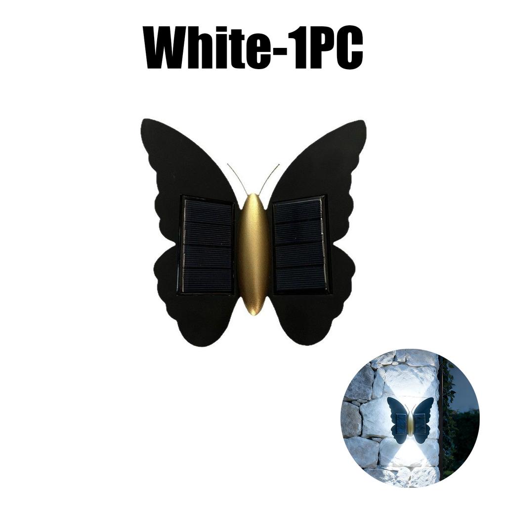 Solar Powered Butterfly Wall Sconce, Modern Stairway Hallway Light, Outdoor Courtyard Balcony Wall Lamp