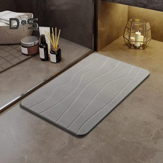 Baderomsgulvmatte Hurtigabsorberende Hurtigtørkende Diatom Mud Anti-skli bunnteppe Enkelt å rengjøre Flerbruksbadekar Dusj Vask Kjøkkenteppe