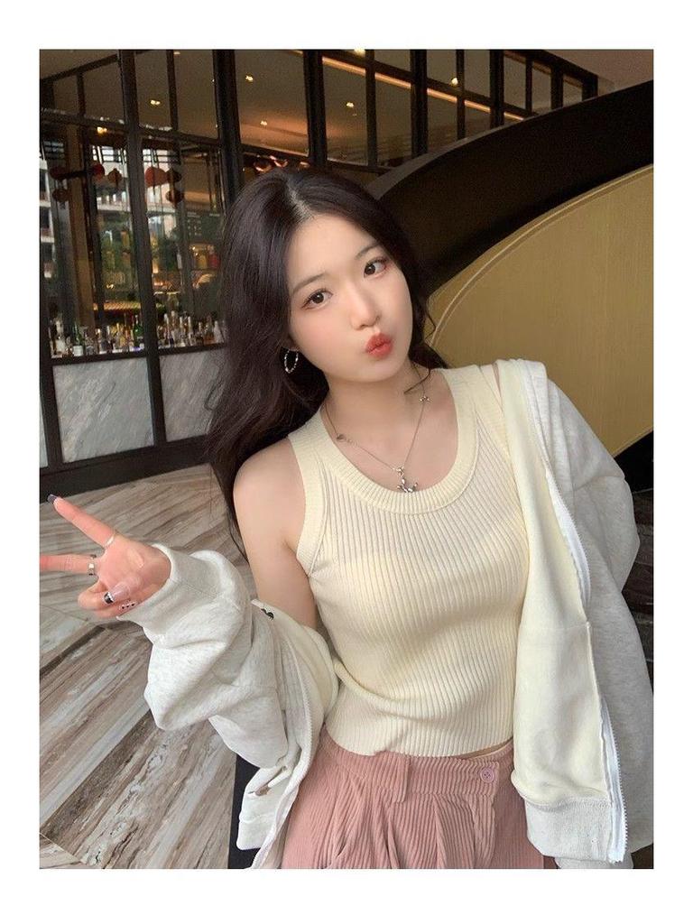 Women's Striped Knit Tank Top - 2024 Summer Slimming Style