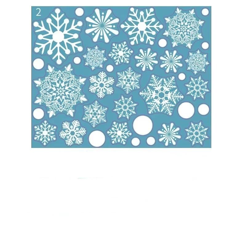 1 folha de adesivos de vidro estáticos de floco de neve, decoração de feliz Natal, decoração para casa, adesivos de janela de floco de neve, papel de parede de ano novo