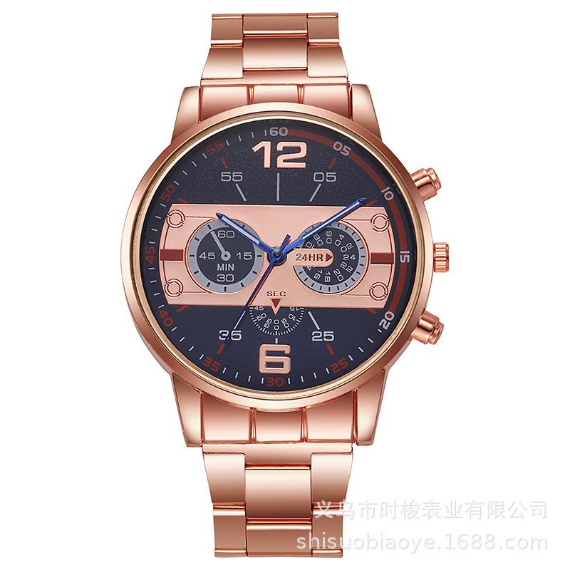  Luxury Fashion Mens Stainless Steel Quartz Wristwatch for Men Business Casual Watch Best Gifts Clock for Husband,Family,Friend