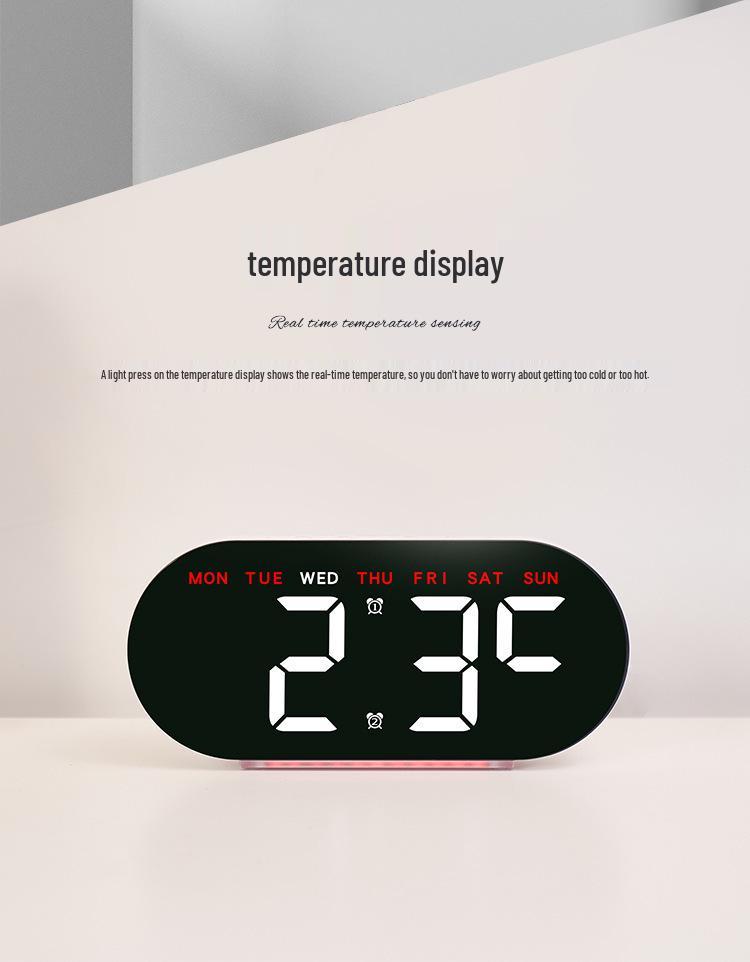 Multifunctional LED Alarm Clock with Large Screen & Atmosphere Light - Model GH8035