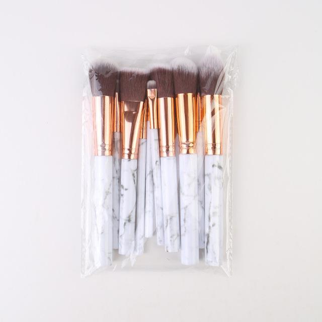 10 sztuk zestaw pędzli do makijażu zestaw narzędzi kosmetycznych puder do cieni do powiek podkład róż do blendowania piękno makijaż zestaw kosmetyczny na imprezę