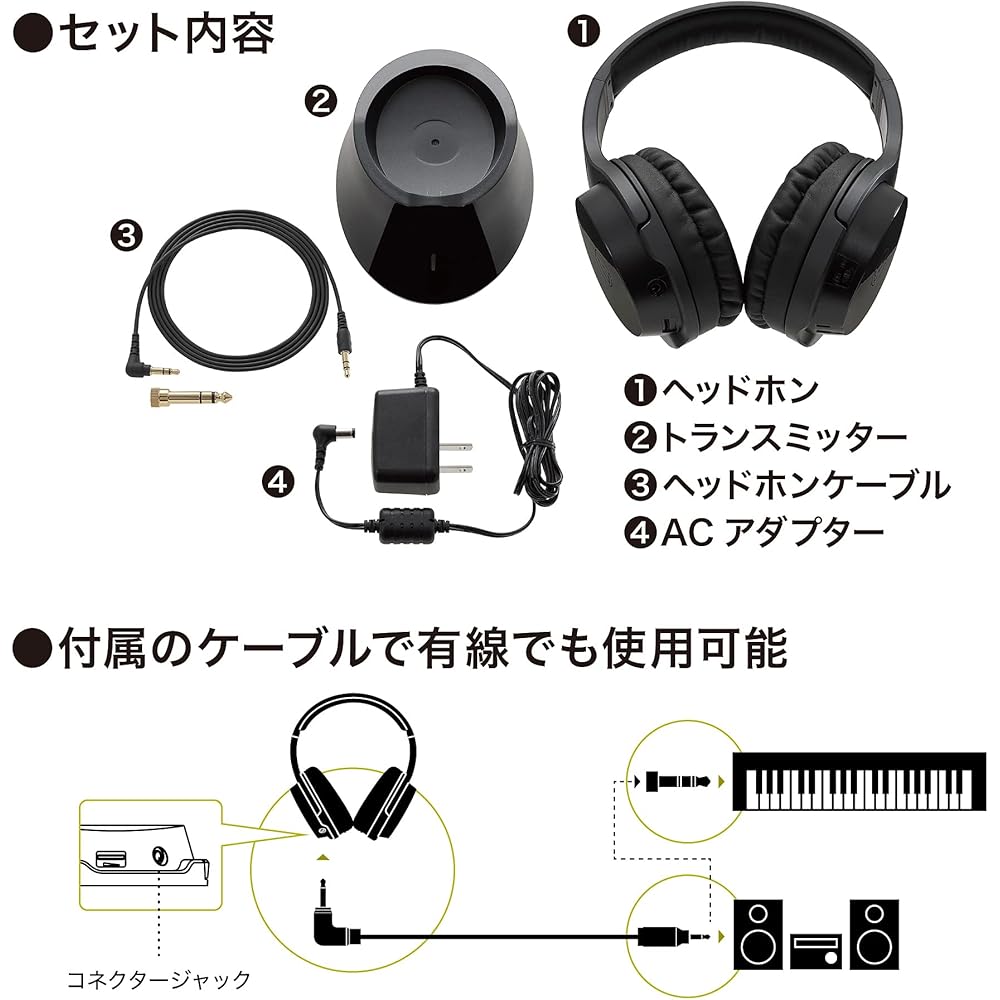 Audio-Technica ATH-EP1000IR Wireless Musical Instrument Headphones for Digital Piano, Guitar, Bass, and Drum Practice/Video Streaming, Compatible with