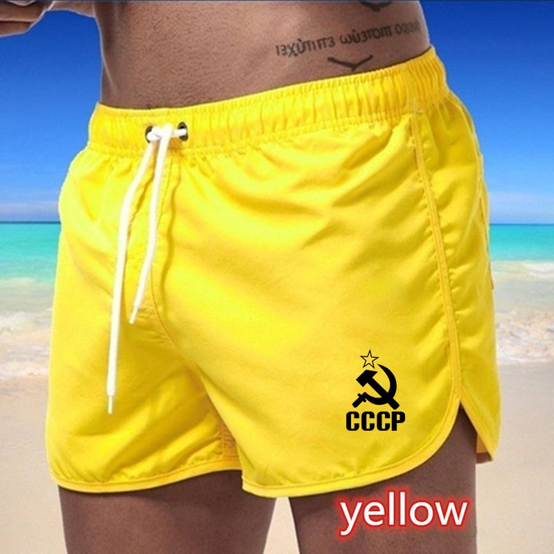 2025 Sommer Herren Schnelltrocknende Badehose Sporthose Bademode Badeshorts Jogginghose CCCP Druck