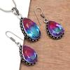 Tourmaline Set Gemstone Gift Wedding Party Bi-Color Pendant,Earring,Ring