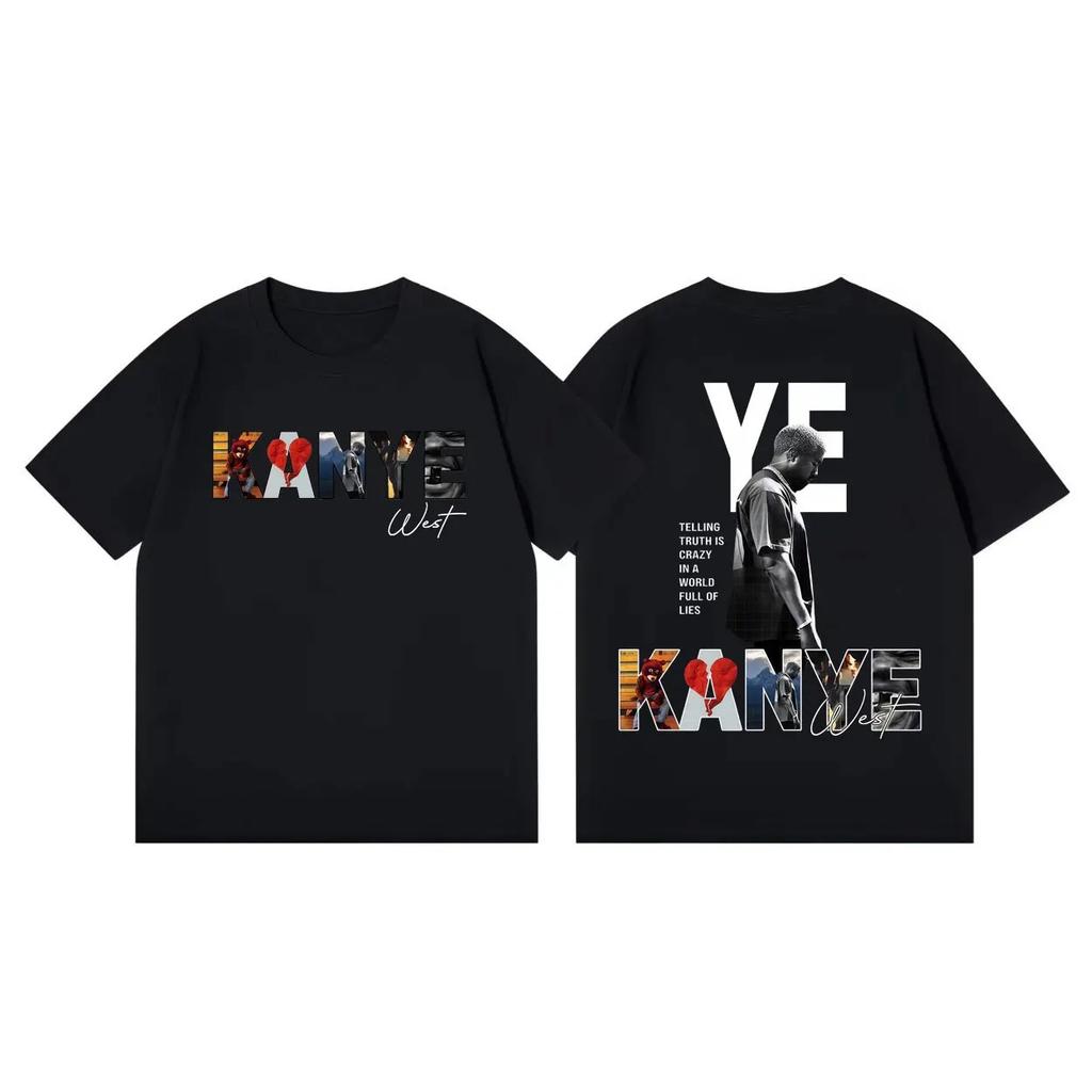 Summer Casual Loose Cotton Short Sleeve Tshirt Rapper Kanye West Tour 2026 Tshirts Unisex Women Fashion Trend Hip Hop T Shirts