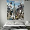 HoMM Game Wall Tapestry Aesthetic Wall Hanging Printed Fabric Blanket Decorative Tapestries for Bedroom Living Room Home Decor