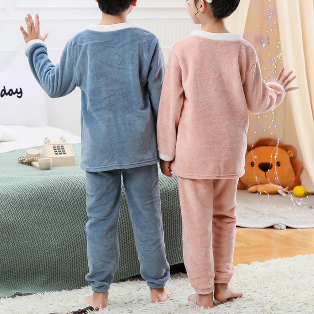 Set di vestiti termici casual per bambini e ragazze, set di vestiti termici a maniche lunghe, girocollo, tinta unita, con pantaloni