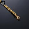  18K Gold Plated Wave Twist Chain Necklace Fashionable and Trendy for Couples 4mm Round Elements Electroplated Metal