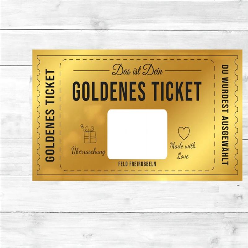 AEE4-Gold Ticket Scratch Card Gravure Printing Greeting Card Luxury Gift Birthday Blessing DIY Scratch Gift