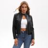 Casual Leather Jacket for Women, Stylish European-American Style, Suitable for Spring and Autumn.