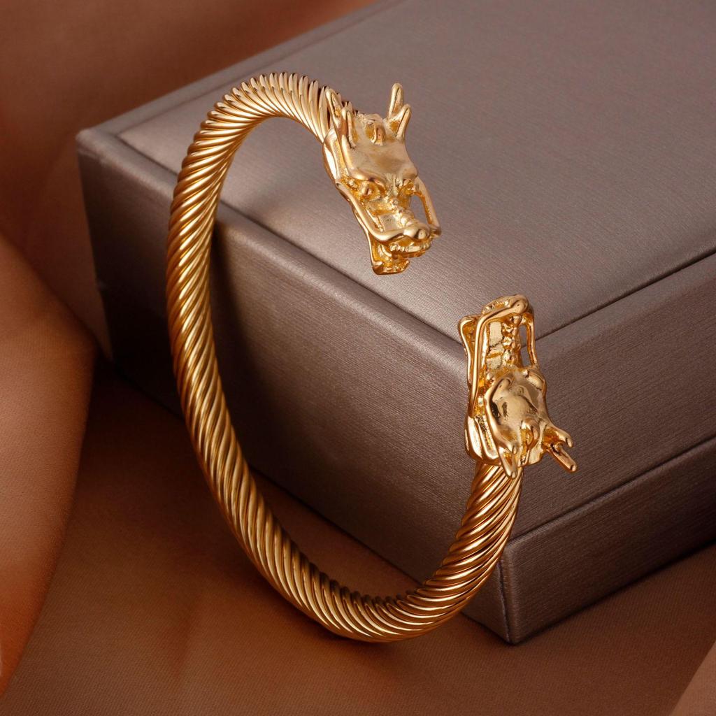 Men's Punk Titanium Steel Open Cuff Bracelet