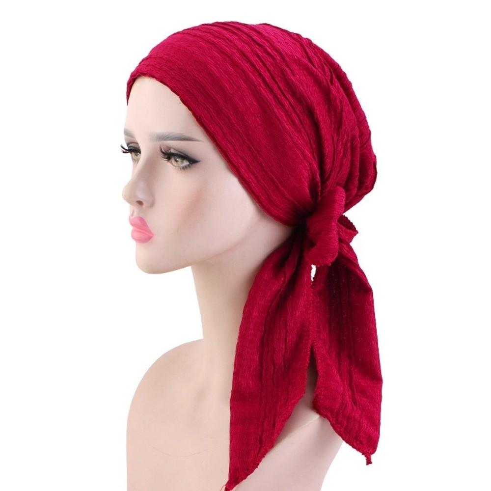 Solid Color Wrap Head Turban Breathable Turban Bonnet Fashion Head Scarf for Female Fashion