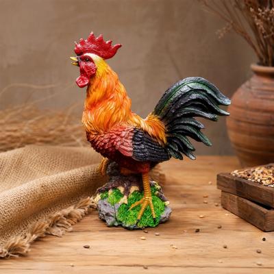 Chicken Figurine, Lifelike Resin Hen Rooster Garden Statue, Standing Farm Animal Sculpture for Yard, Lawn Garden, Outdoor Decor
