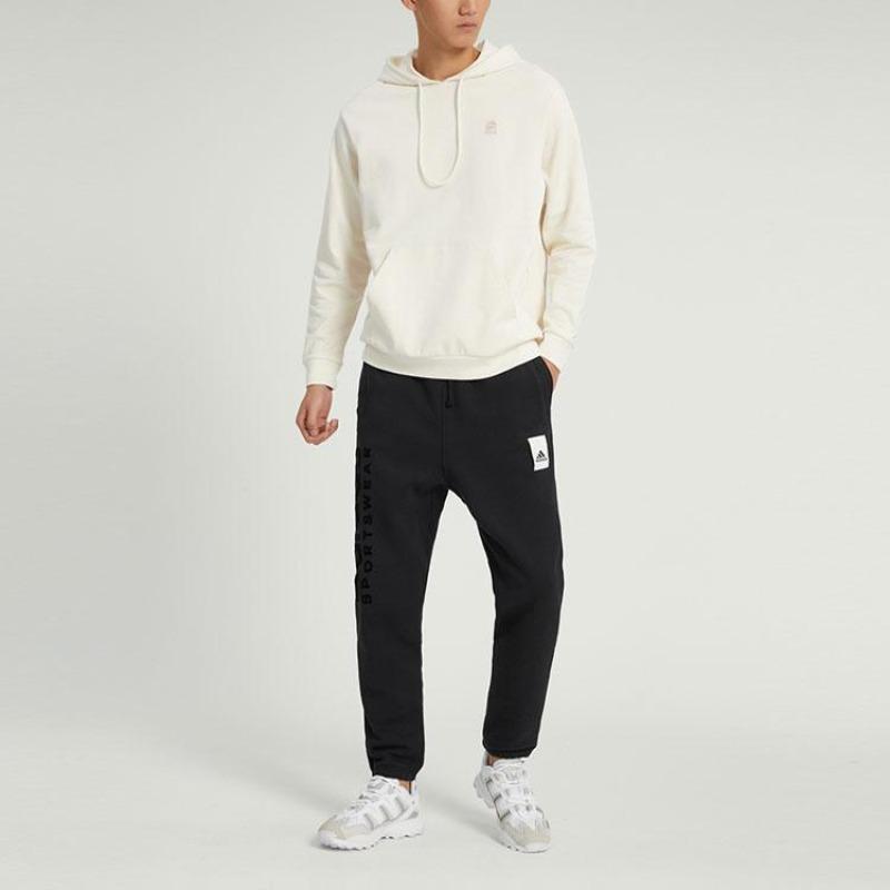 adidas Neo Essentials Logo Embroidered Knit Hoodie Unisex Hoodies Off-White HY8531