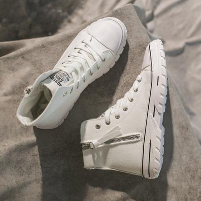 Komfort Herbst Neue Vulkanisieren Frauen Casual Leinwand Plattform Schuhe Frau High Top Weiß Schwarz Plattform Turnschuhe Tennis Weibliche