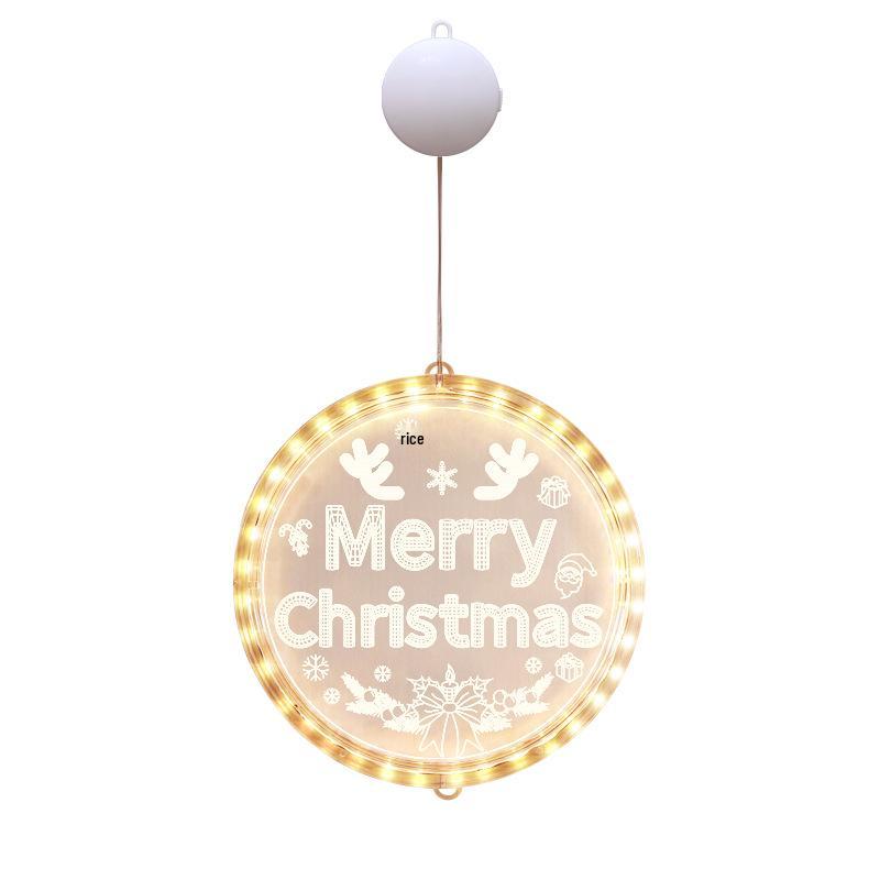 Glowing Merry Christmas LED Suction Cup String Lights for 2025 Holiday Window Display