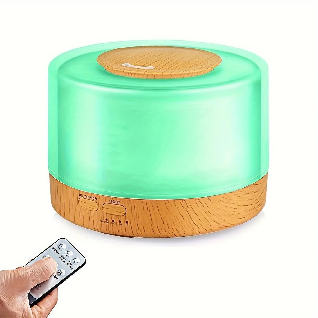 Diffuser For Home 500ML Home Aromatherapy Diffuser  Essential Oil Ultrasonic Diffuser With Remote Control  7 LED Color Changing