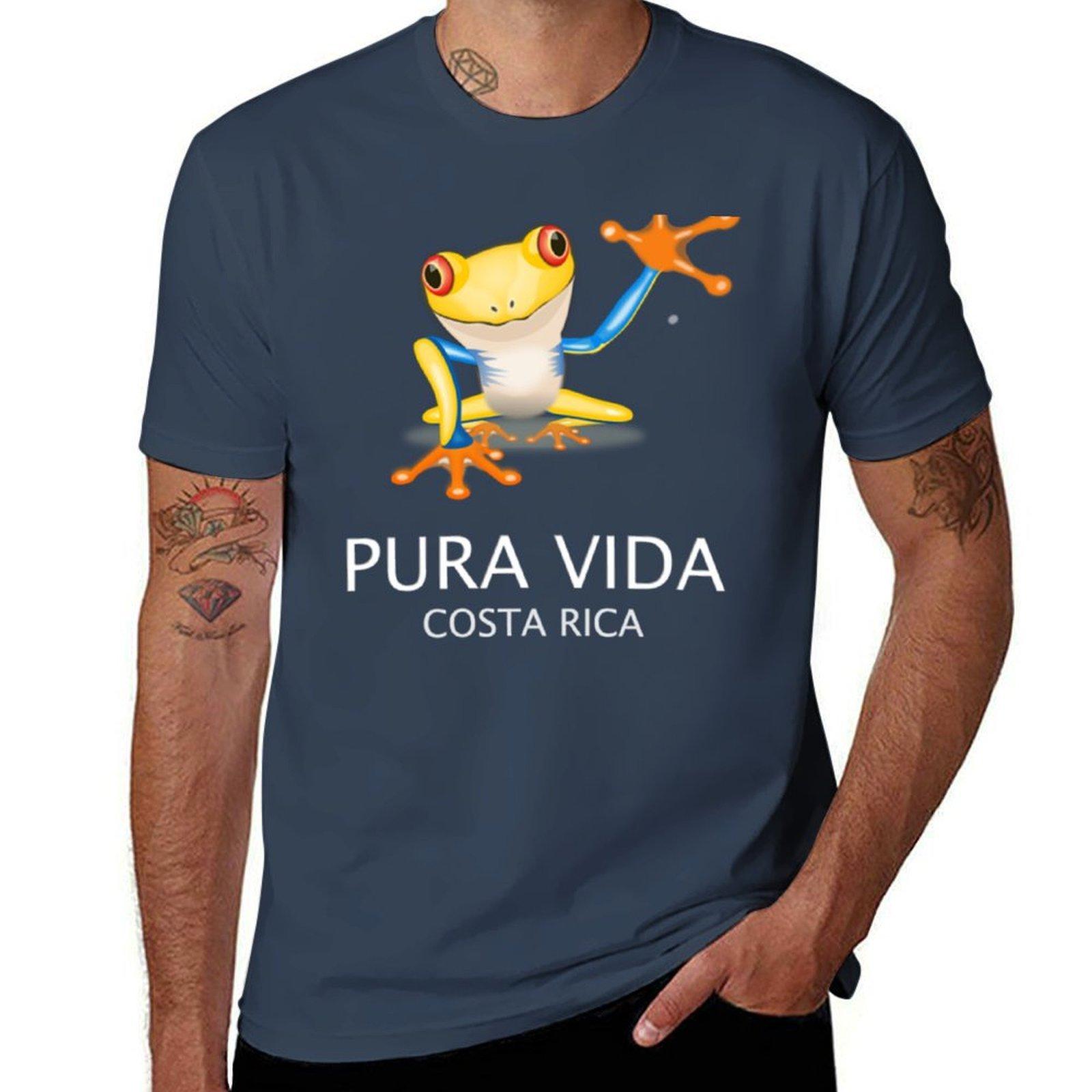 Costa Rica Tree Frog Pura Vida Fitted Tshirt Thanksgiving Casual Tee S