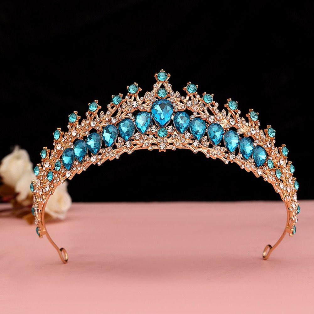 Elegant Zinc Zinc Alloy Princess Crown Shiny Bridal Headwear Hair Ornaments Rhinestone Diadem  Pageant