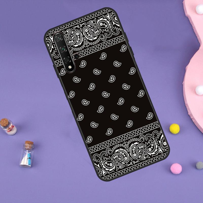 

Черный чехол Bandana Paisley для Huawei Nova 11i 3i 7i 5T 11 9 10 SE Y60 Y61 Y70 Y90 Y91 P20 P40 Lite P30 Pro Cover P Smart 2019
