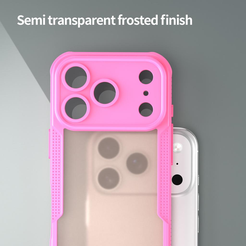 For iPhone 17 Pro Case PC+TPU Semi-Transparent Frosted Finish Protective Phone Cover
