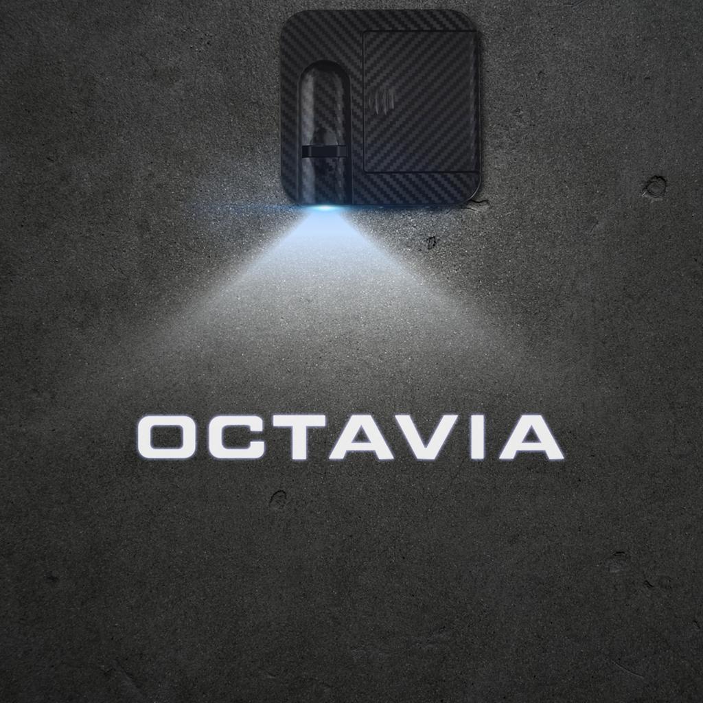1/2PCS For Skoda Octavia Kamiq Karoq Sport Line VRS Car Door Welcome Lights Projector Logo Wireless Sensing Accessories