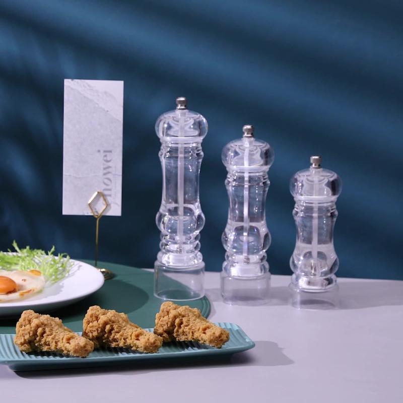 Manual Grinding Bottle Sesame Pepper Powder Acrylic Shell Seasoning Bottle Black Pepper Grinding Machine Kichen Accessories