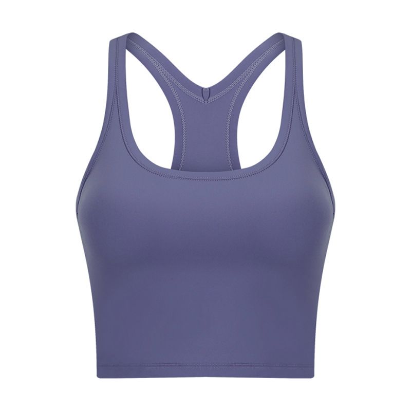 Original I-Shaped Yoga Vest Female with Chest Pad Beauty Back Exercise Underwear Female Bubble Wrap Running Fitness Bra Can Be Outwear