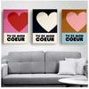 Tu Es Mon Coeur Poster Colorful Heart Pictures Mid Century Wall Art Decor Canvas Painting Couples Gifts Bedroom Home Decorative
